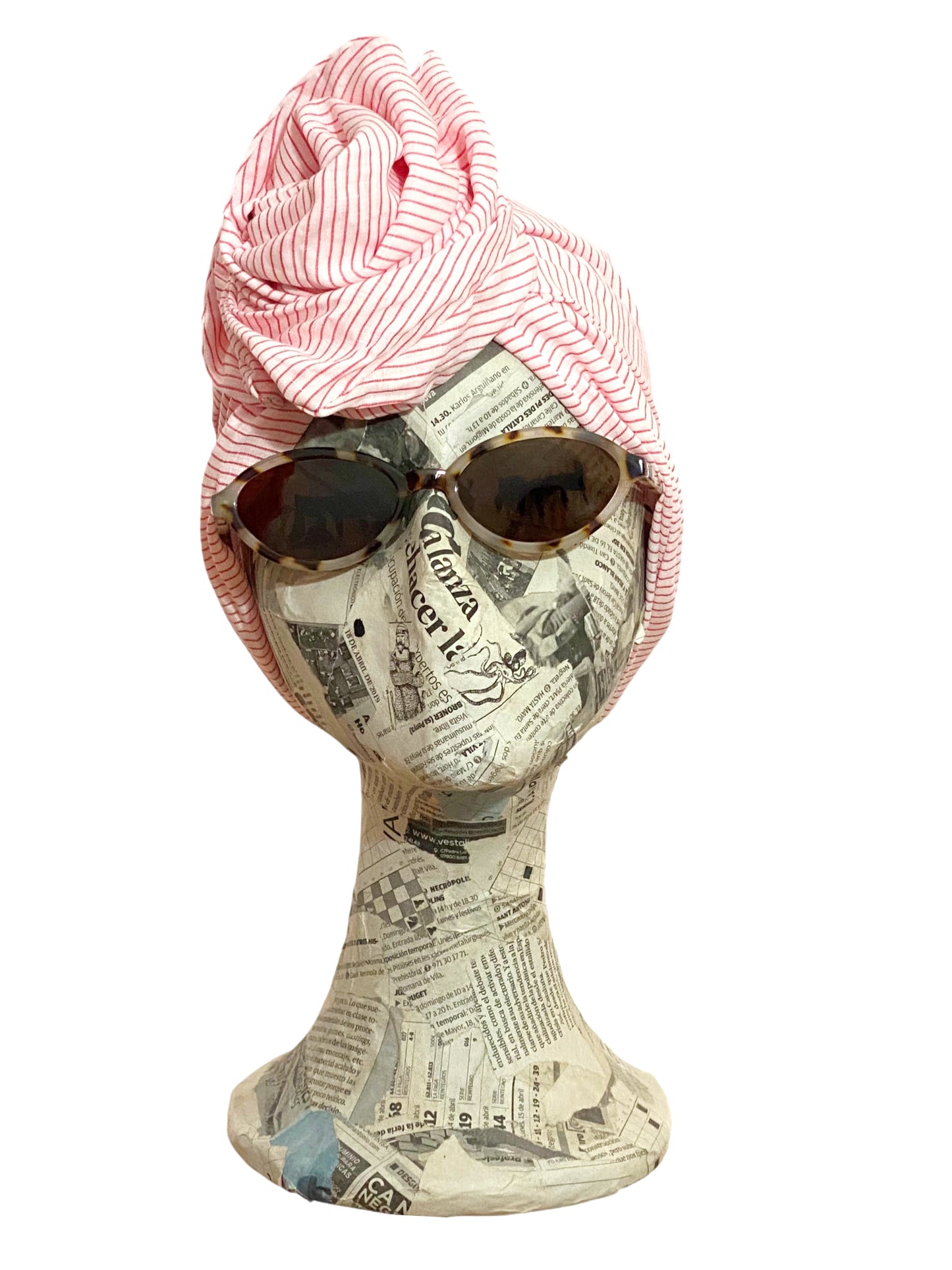 Turbante rayas rojas