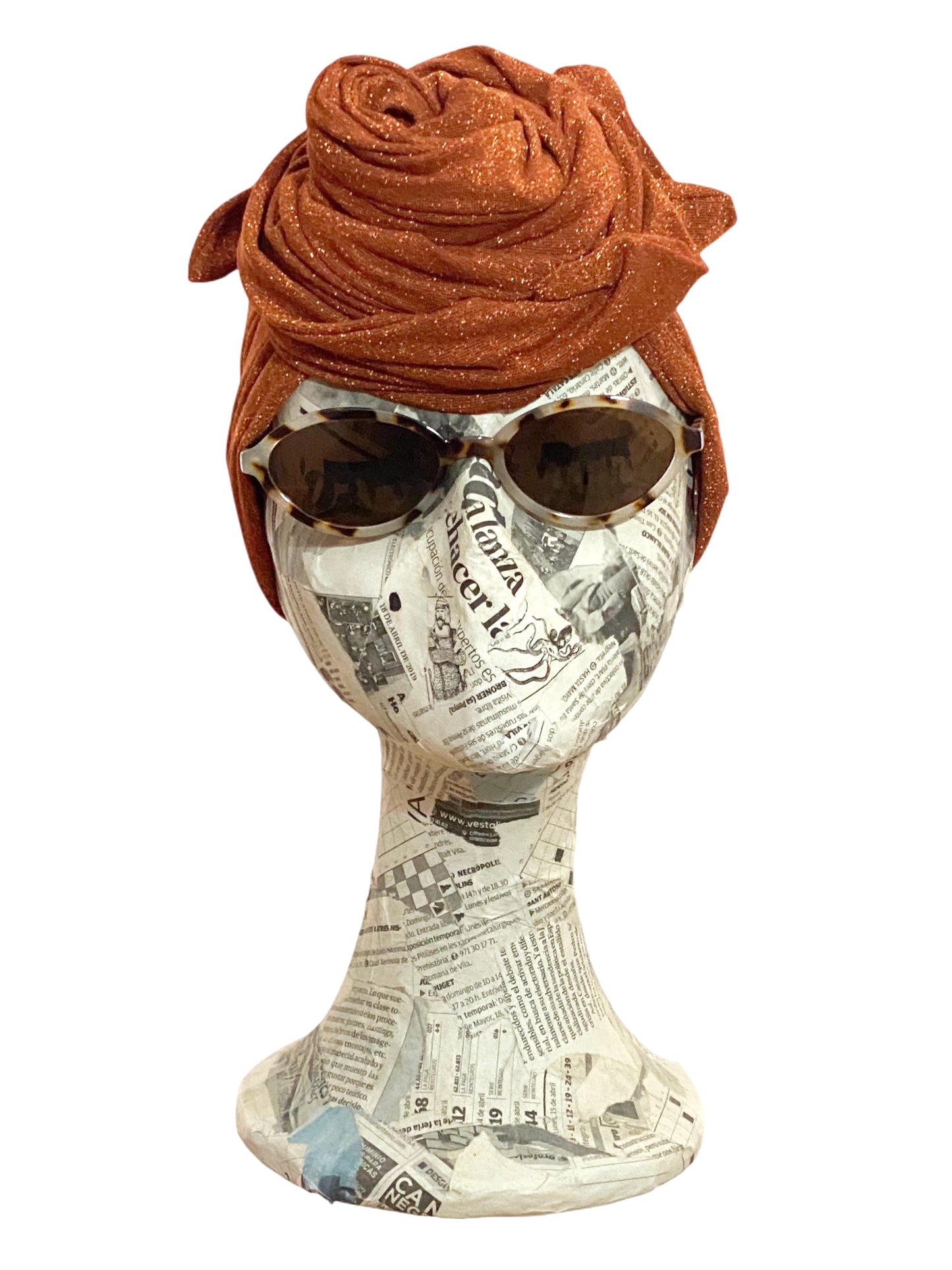 Turbante lurex bronce