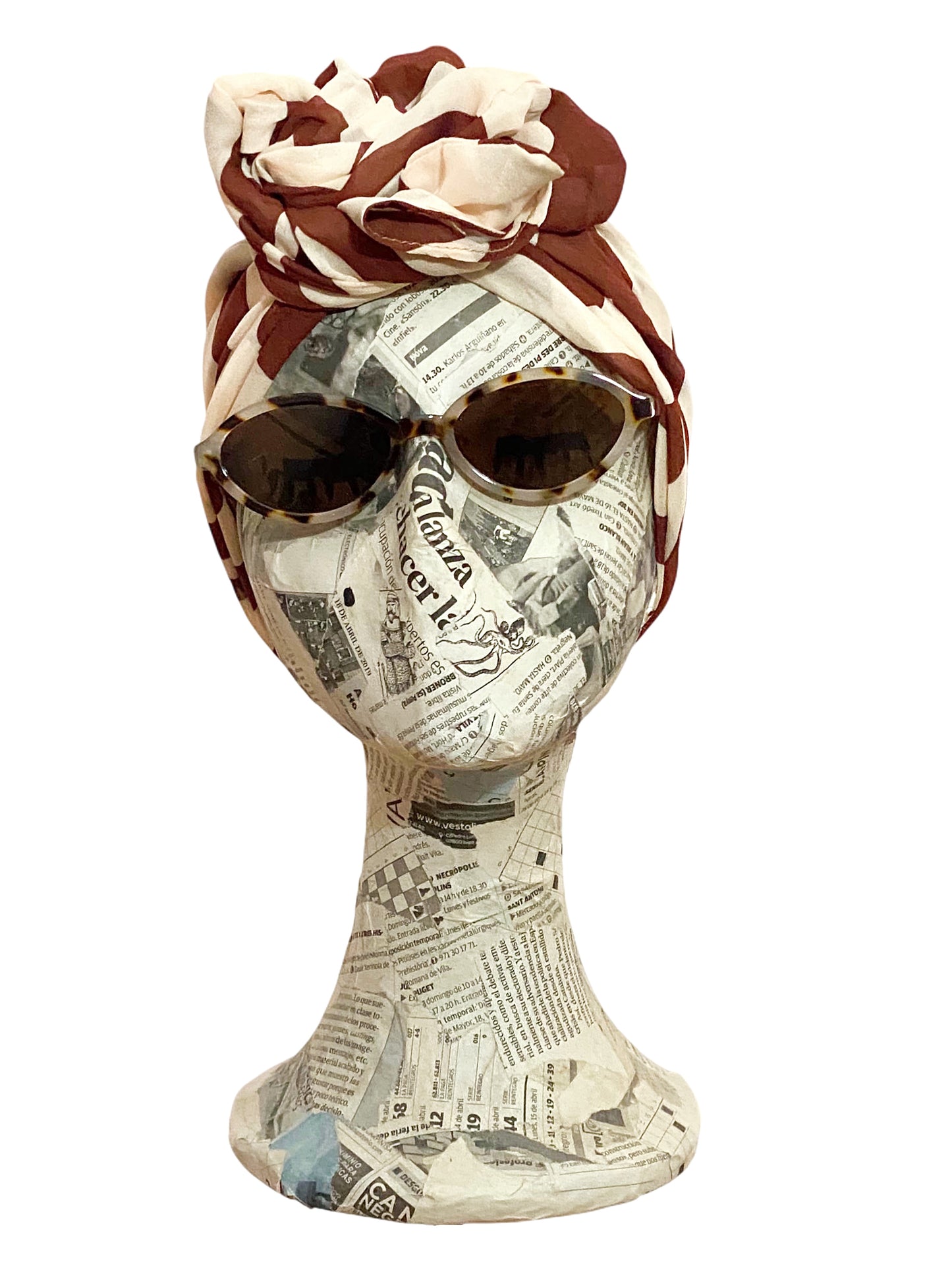 Turbante Georgette Zebra marrón