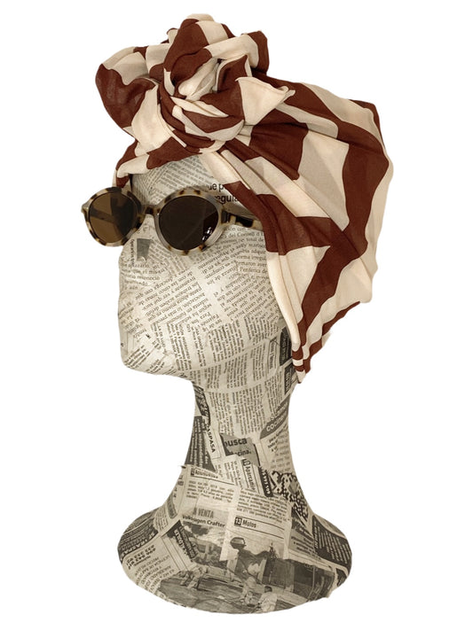 Turbante Georgette Zebra marrón