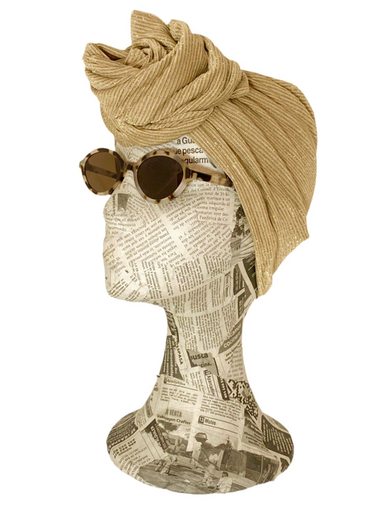 Turbante lurex dorado