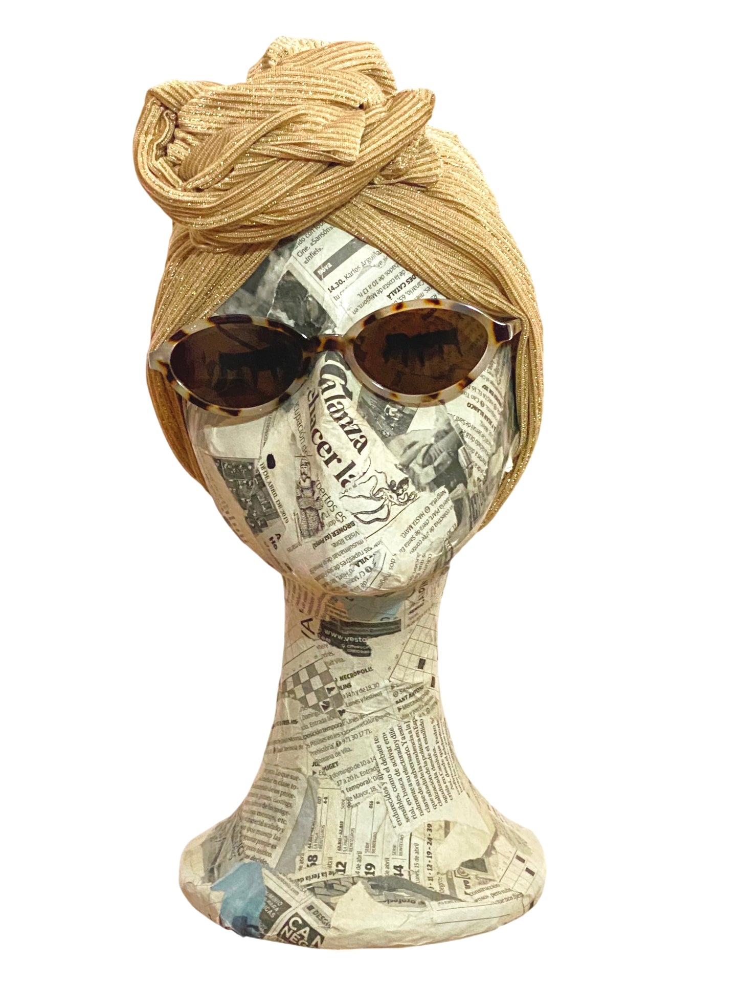 Turbante lurex dorado