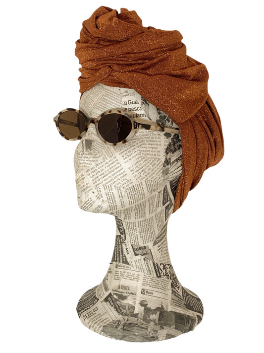 Turbante lurex bronce