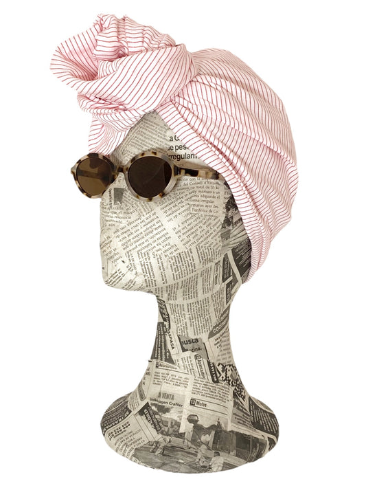 Turbante rayas rojas